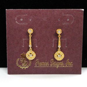Premier Designs Gold Tone Soiree Pierced Earrings on Card